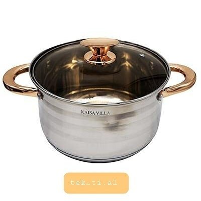 Kaisa Villa 3 Pieces Cookware Set With Covers 5 Layers Bottom-silver