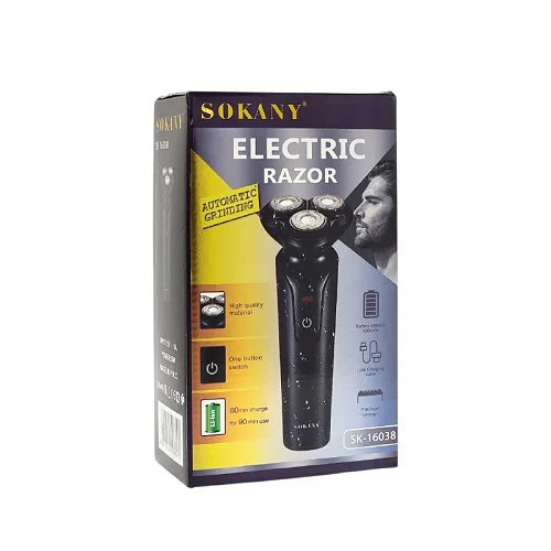 Sokany SK-16038 Rechargeable Electric Shaver – 3 Floating Heads USB Razor