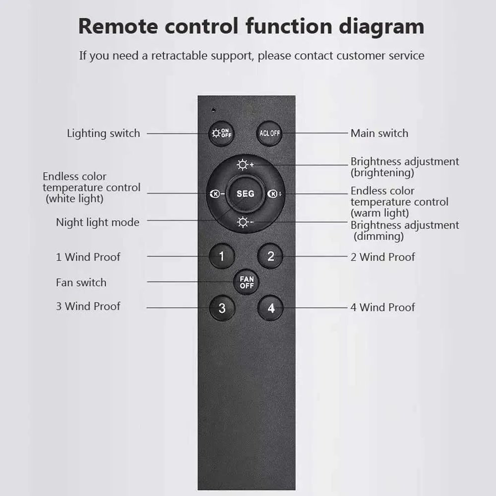 Modern LED Ceiling Fan with Light - 7 Blades,Remote Control