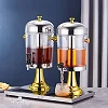 8 Litre Double Beverage Dispenser - Non-Electric Stainless Steel Juice Server - Silver