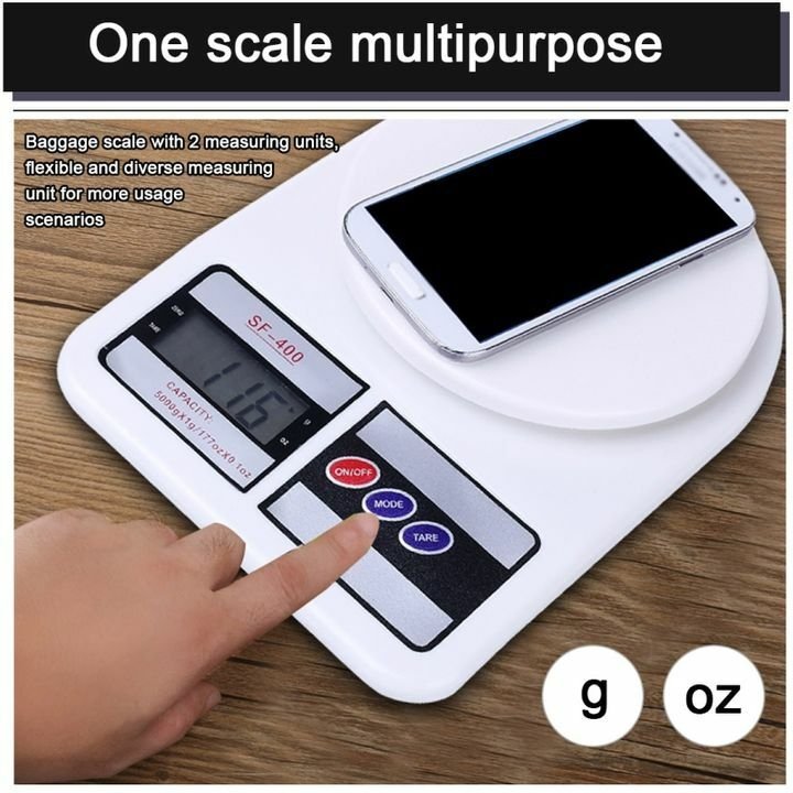 10000g LCD Digital Kitchen Tool Food Weighing Scales -White