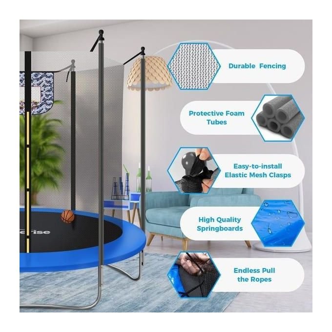 6FT Trampoline with Safety Net and Spring Protection