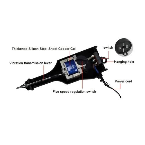 Electric Engraving Pen 8Watts Carving Pen - Black