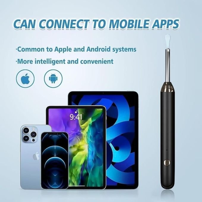 Wireless Visual Ear Wax Removal Tool with HD Otoscope Camera – USB Type-C Rechargeable