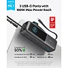 Anker Laptop Power Bank 25,000mAh 165W with Built-in & Retractable Cables – Black