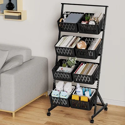 4-Tier Fruit Basket Organizer with Detachable Baskets