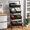 4-Tier Kitchen Storage Trolley with Mesh Baskets