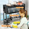 Over The Sink 3-Tier Dish Drying Rack with Dust-Proof Cabinet & Utensil Holder
