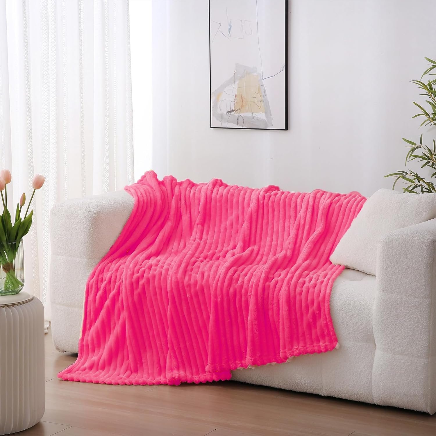 5*6 Soft warm  Fleece Throw Blanket -Pink