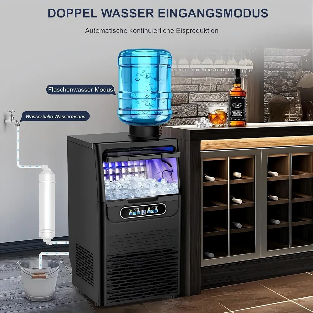 Commercial Ice Maker Ice Cube Machine 45kg/24 Hours with 9kg Ice Storage