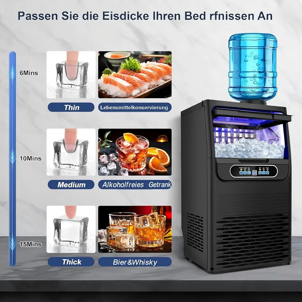 Commercial Ice Maker Ice Cube Machine 45kg/24 Hours with 9kg Ice Storage