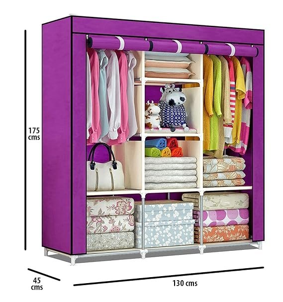 3 Column Steel Cloth Wardrobe – Multicolor