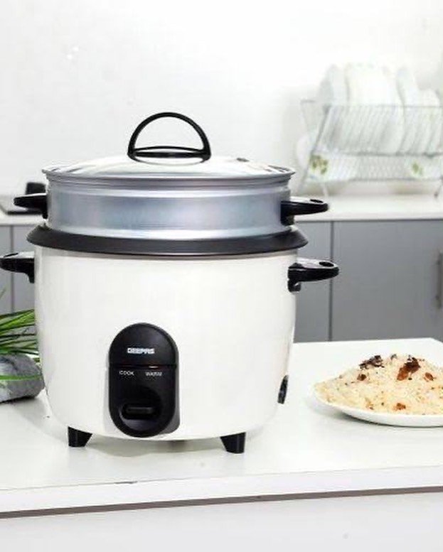 1.5Litre Geepas 3 In 1 Multifunction Electric Rice Cooker - White