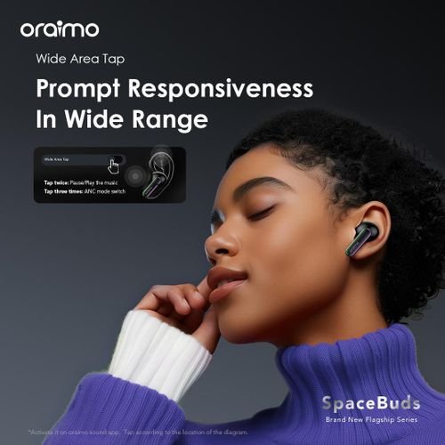 Oraimo SpaceBuds Wireless Bluetooth Earbuds Customized Voice Promp Noise Cancellation