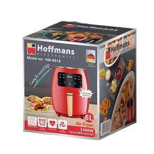 Hoffmans 6L Digital Touch Screen Oil-Free Hot Air Fryer – Multicolor