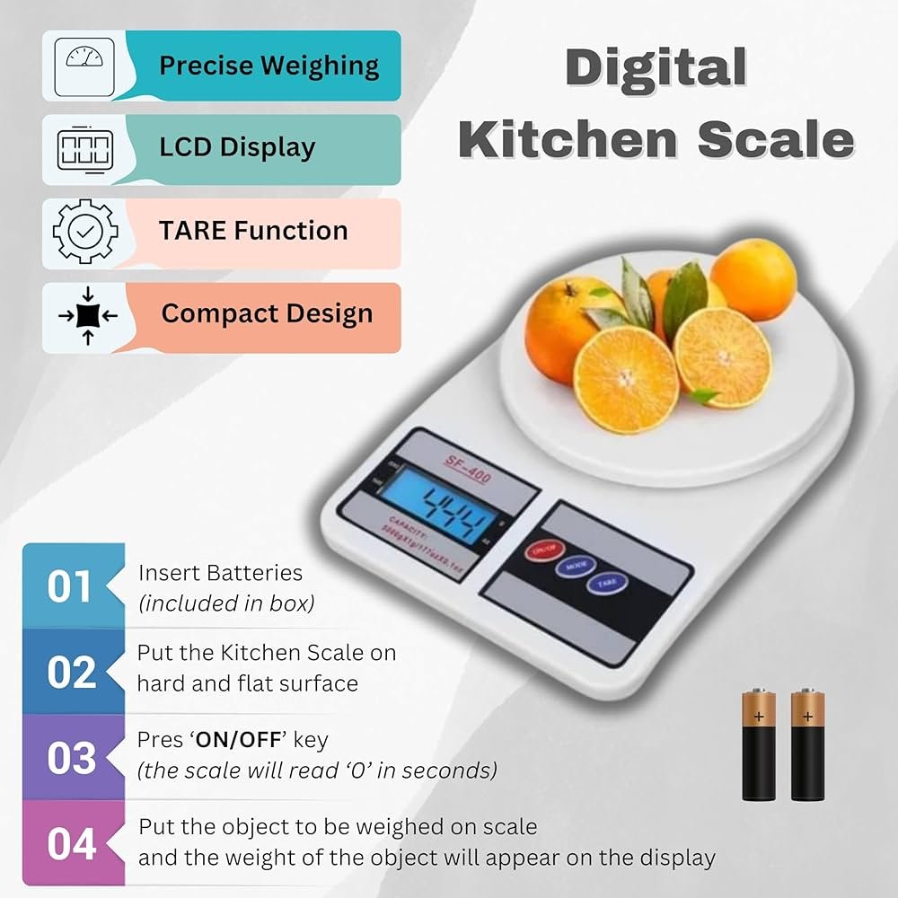 10kg  Capacity Digital Food Materials Weighing Kitchen Scale