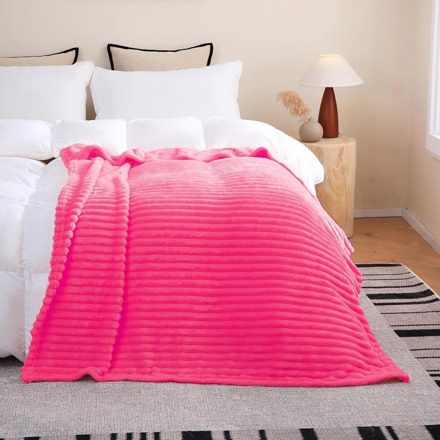 5*6 Soft warm  Fleece Throw Blanket -Pink