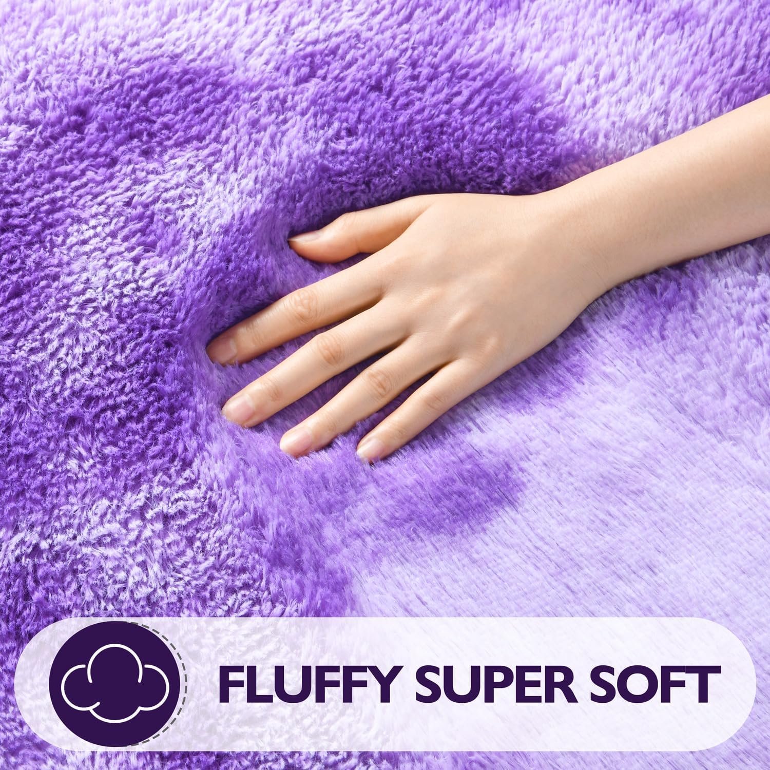 1.5 x 2m Soft Fluffy Center Carpet – Purple Medium Shaggy Area Rug