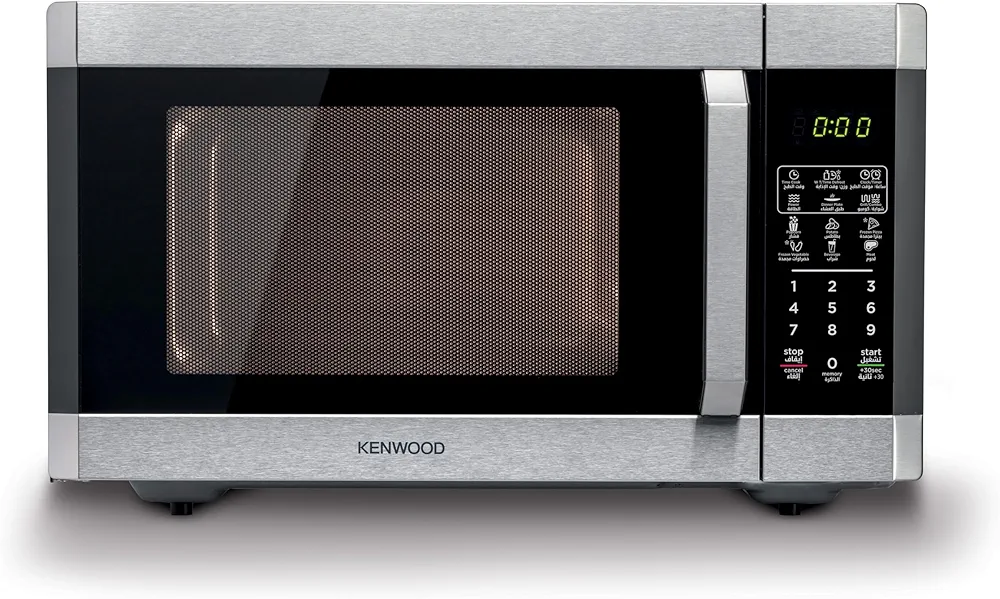 KENWOOD 42L Microwave Oven with Grill, Digital Display, 5 Power Levels, Defrost Function, Stainless Steel, Auto Menu, 99 Minutes Timer, Clock Function 1100W MWM42.000BK Black/Silver