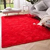 Medium Fluffy Shaggy Center Carpet 1.5m x 2m – Red