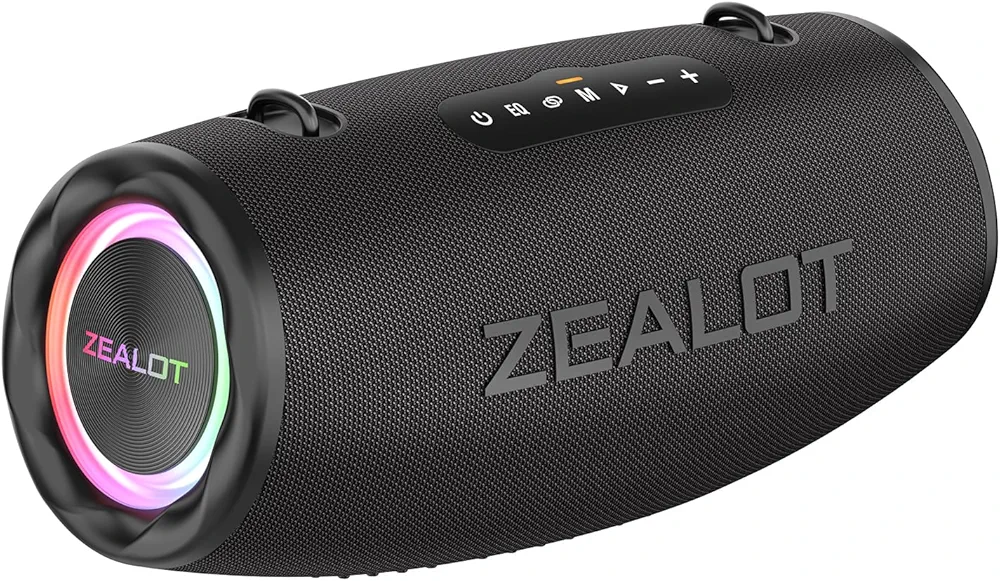 Zealot S87  Wireless Bluetooth Speaker, 80W With Deep Bass, IPX6 Waterproof - Black