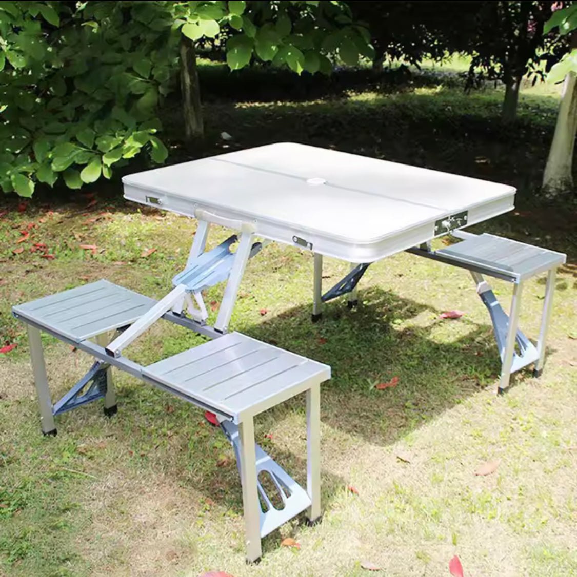 Aluminum Portable Folding Camp Suitcase Picnic Table with 4 Seats