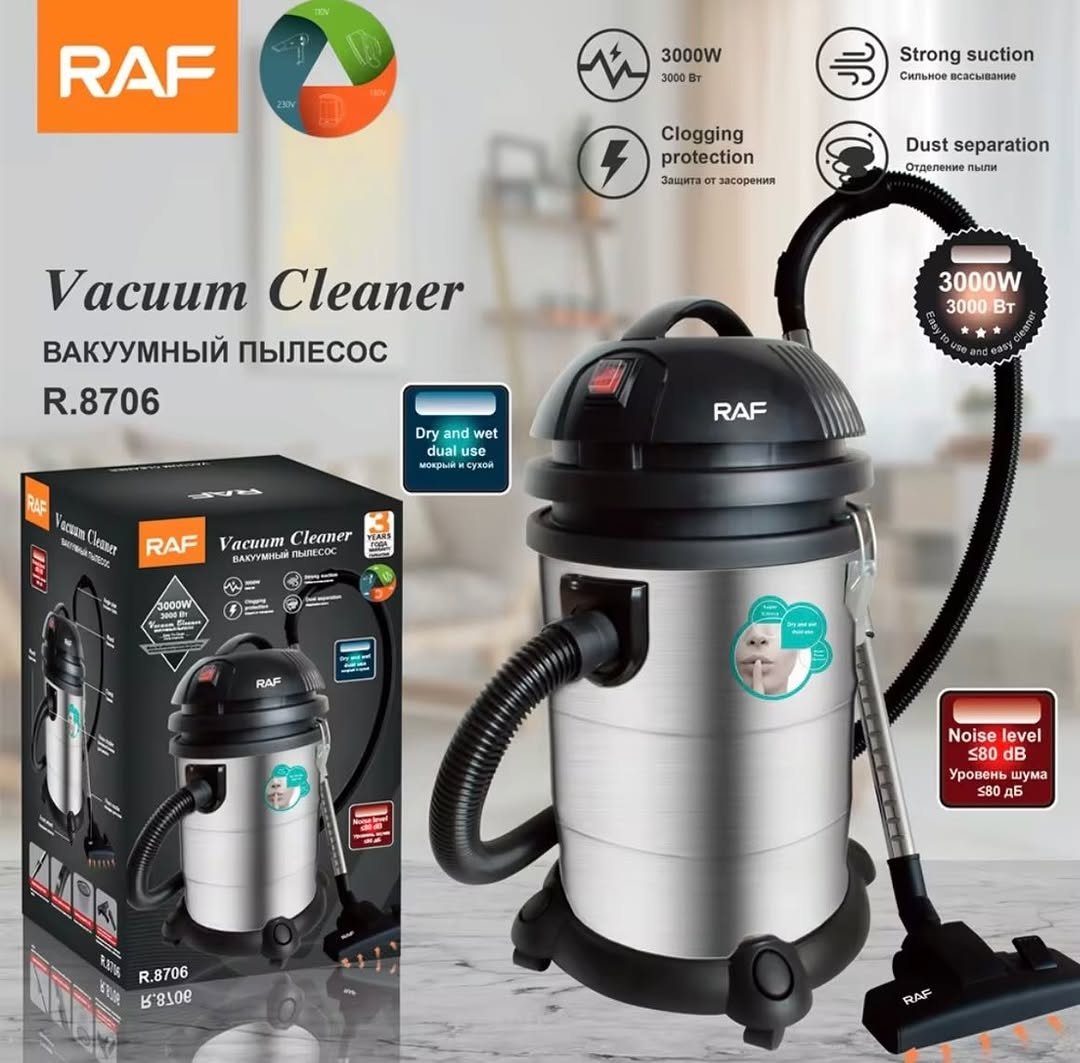 RAF 30L Commercial Carpet Vacuum Cleaner Wet & Dry Vacuum RAF R.8706 - Silver