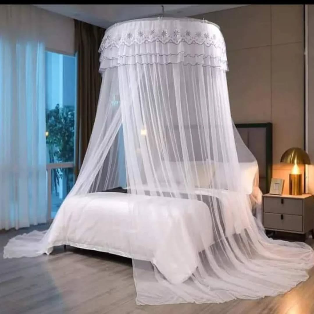 5x6 Elegant Round Mosquito Net- White
