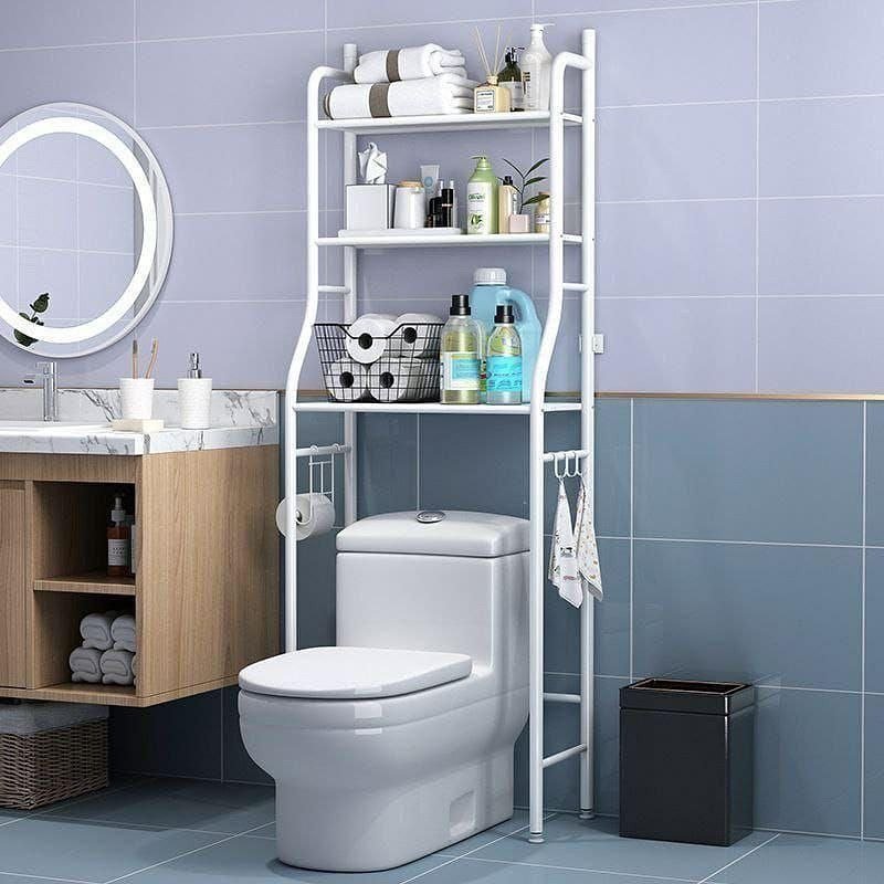 Bathroom Over Toilet Storage Rack Organizer-White