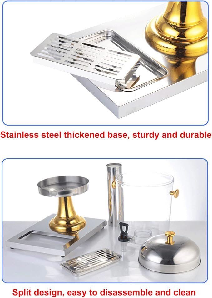 8L Non-Electric Stainless Steel Single Table Juice Dispenser