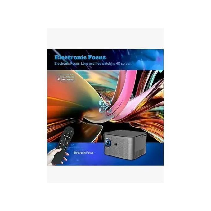 Portable Smart Projector 4K 800 ANSI 3000 Lumens, WiFi 6, BT5.2, Auto/Keystone Focus, Voice Assistant, HDMI/TV Stick/TV Box/Mobile/USB/PS5/Laptop/Rotation, With HDMI Cable And Mouse - Grey