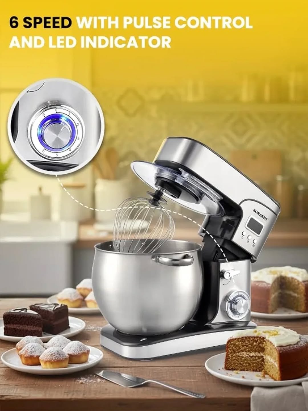 Sonashi 12L Electric Stand Mixer - silver