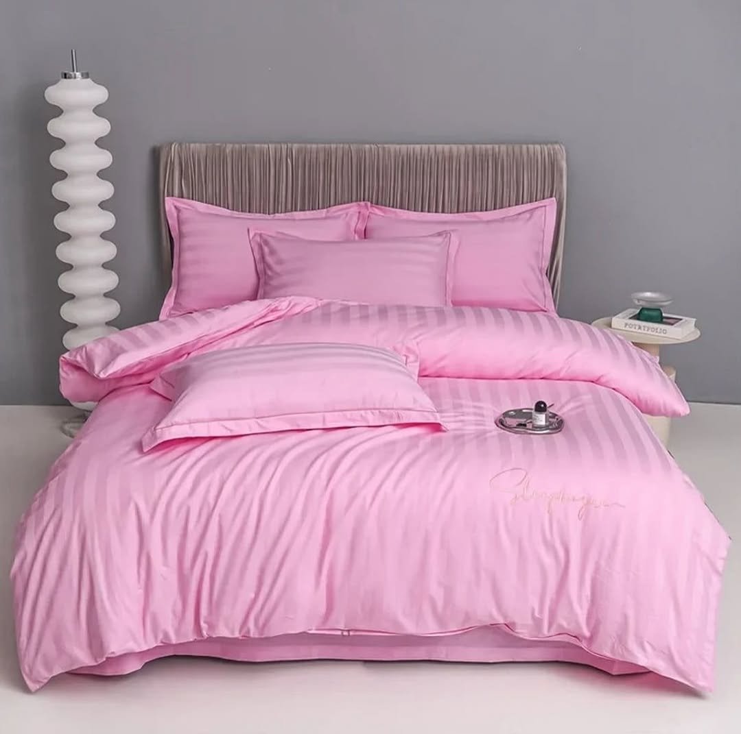 6x6 6pcs Fitted Bedsheets  With 4 Pillowcases - pink