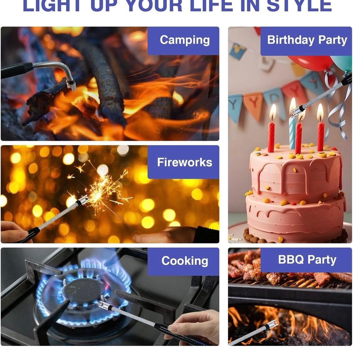 Rechargeable Electric Arc Gas Lighter – USB-C Windproof Flameless Lighter