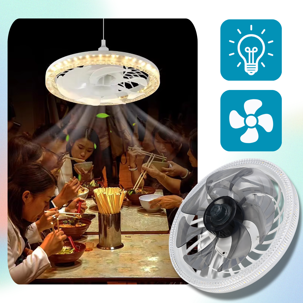 LED Ceiling Fan Lamp With Remote Control for Adjustable Lighting And Speed