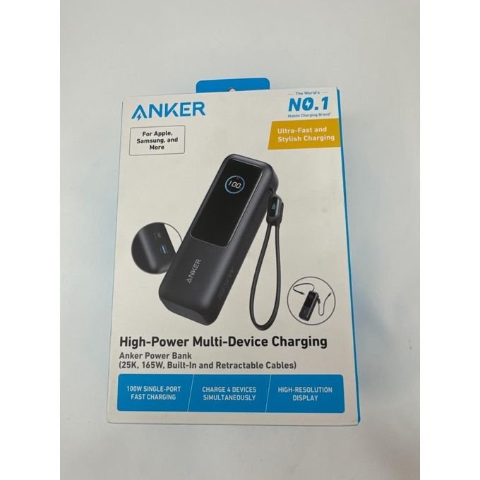 Anker Power Bank 25,000mAh 165W with 3 USB-C Ports & Retractable Cable