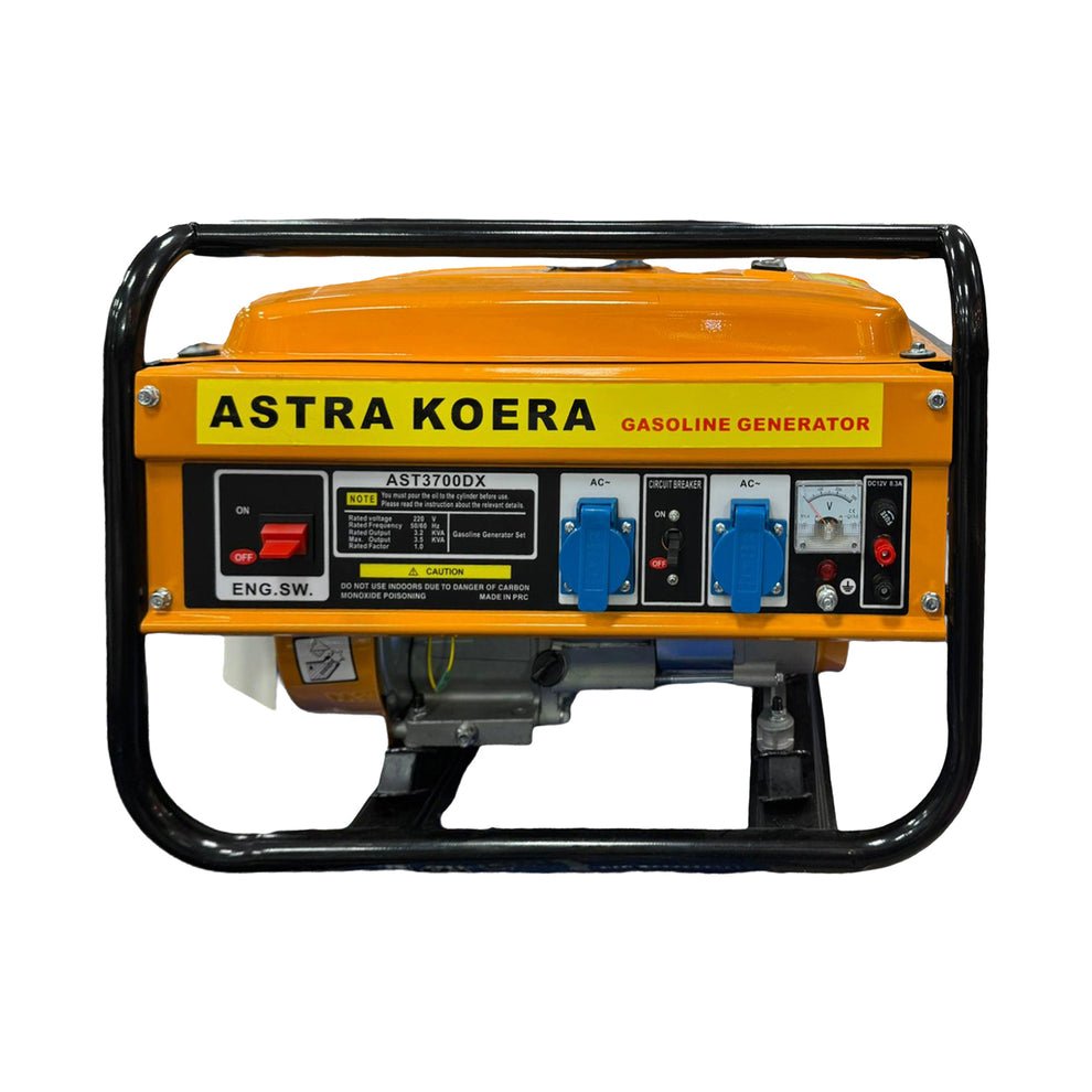 Astra Korea 1.5KVA Gasoline Portable Generator with Manual Recoil Starter - Yellow