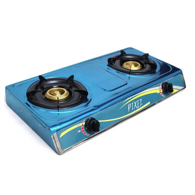 Pixel Double Gas Stove Burner Stainless Steel
