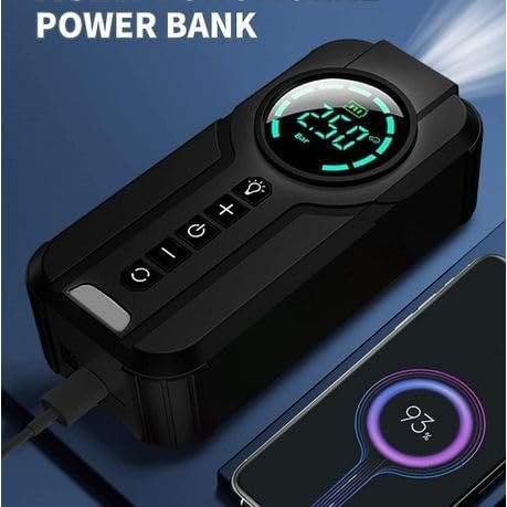 10000mAh Car Jump Starter & Portable Air Compressor with LED Flashlight and USB-C Fast Charging