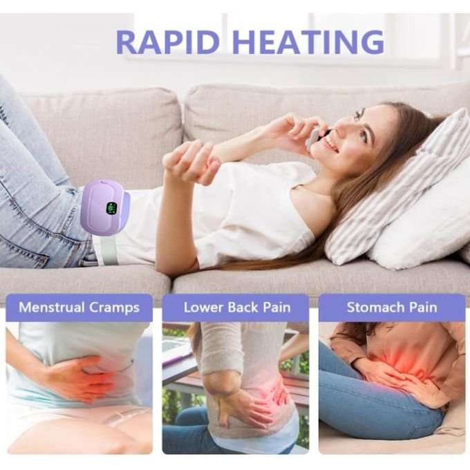 MENSTRUALCUP Menstrual Heating Pad Belt – Cordless Period Pain Relief Massager