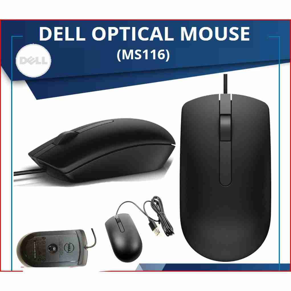DELL MS116 Optical Wired Mouse Black