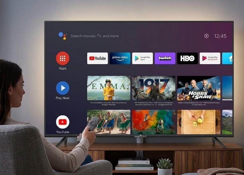 43Inch Smartec Android Smart HD LED Digital Frameless TV With Netflix YouTube- Black