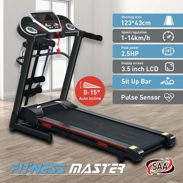 Electric Treadmill Auto Incline Lcd Home Gym 14km/hr