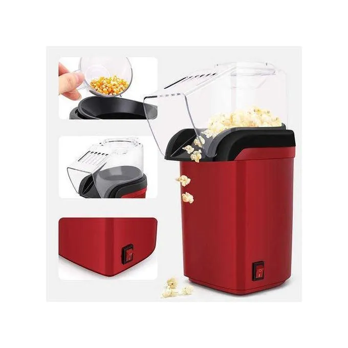 Hot Air Portable Popcorn Maker Popper Machine- Red
