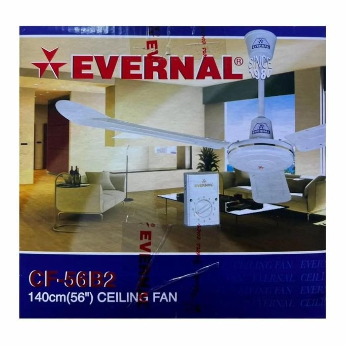 Evernal 3 Blade Ceiling Fan With 5 Speed Regulator 56inch Ceiling Fan - White