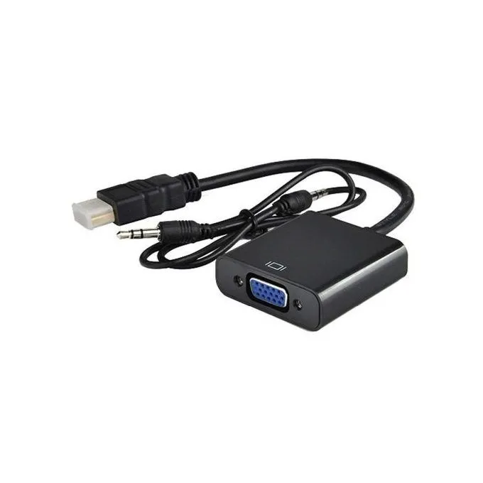 VGA To HDMI With Audio Pin Cable - Black