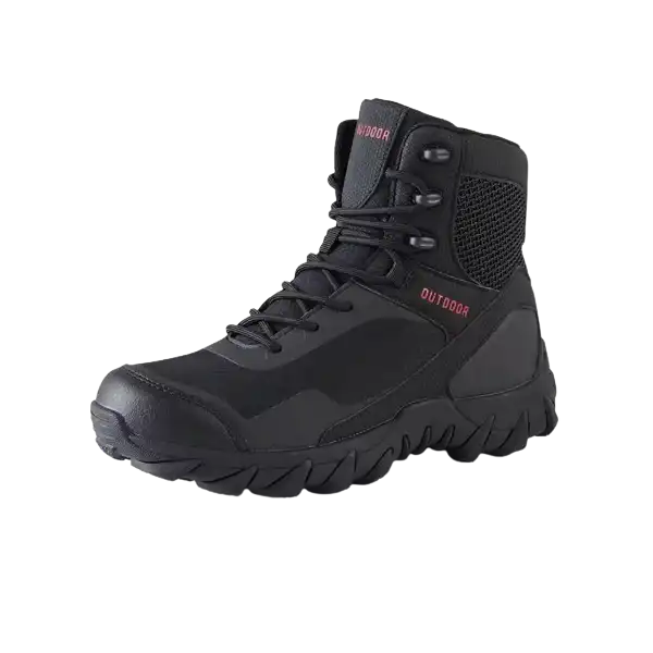 Genuine Leather High-Top Black Shoe