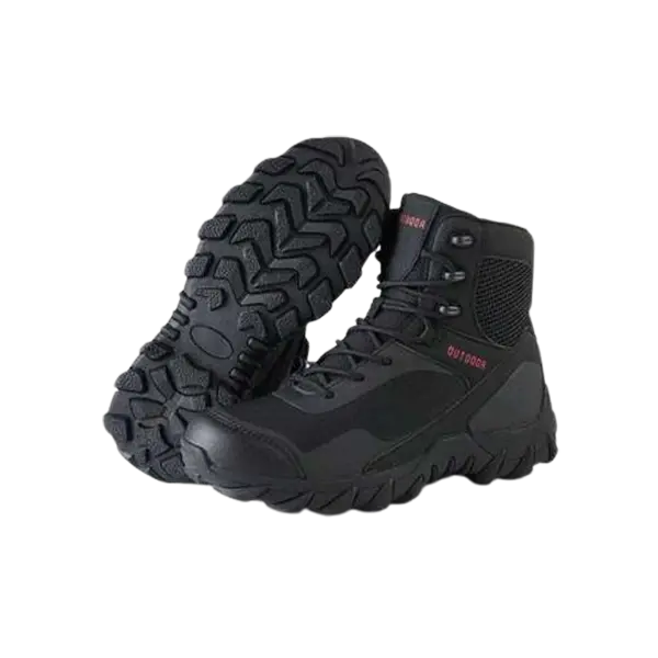 Genuine Leather High-Top Black Shoes