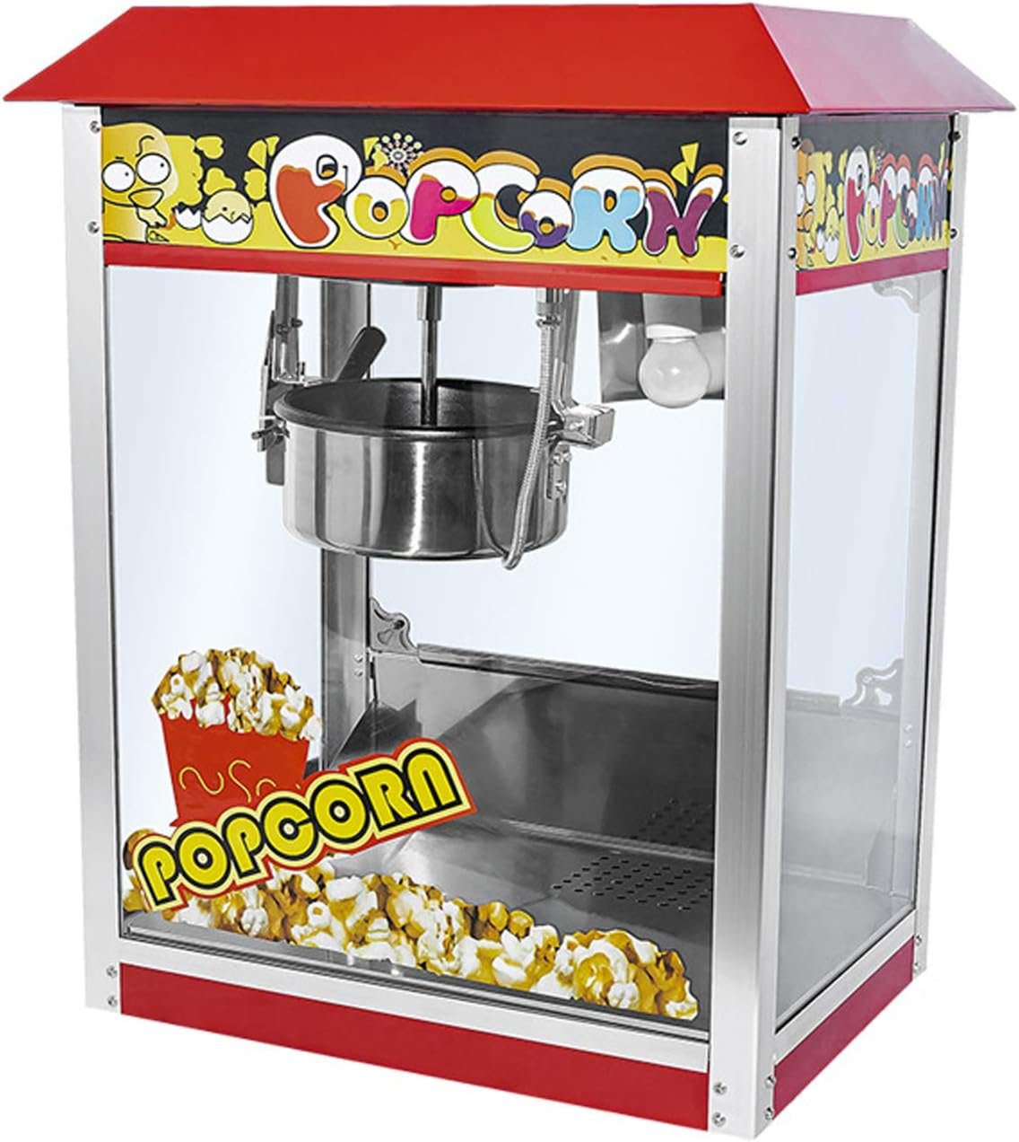 Global Star Commercial Popcorn Popper Machine with Top Cover, Shovel & Measuring Cup (Copy)