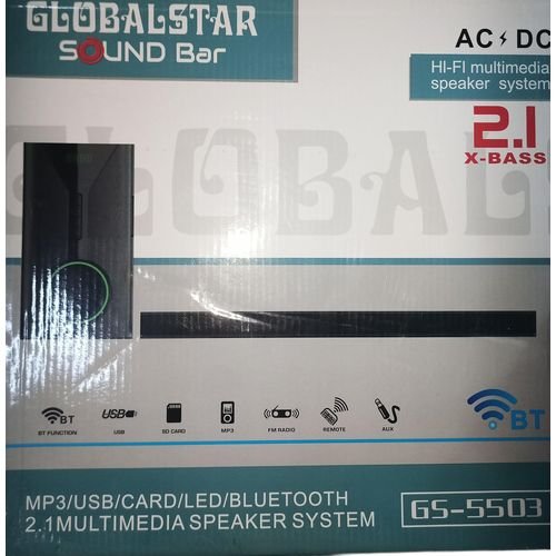 Globalstar 2.1CH Hi-Fi Multimedia Speaker with Subwoofer - Bluetooth & FM